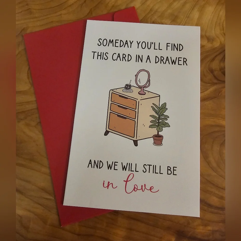 Romantic Greeting Card with Red Envelope - Picture 1 of 2